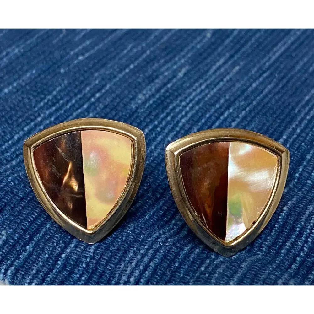 Vintage Mother Of Pearl Cufflinks Spade MOP 53B